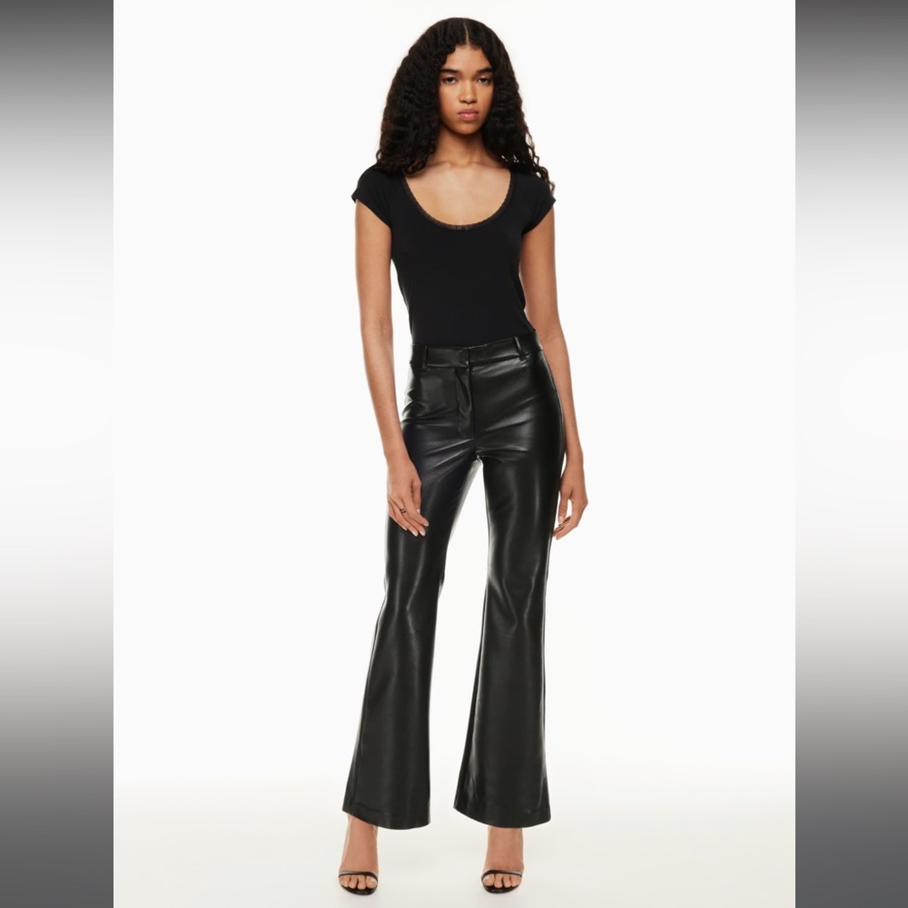 Aritzia Black Faux Leather Pants